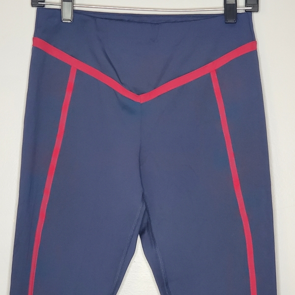 Ernest Leoty Corset Athletic Leggings Navy Blue And red Size large e. Leoty - Picture 4 of 8